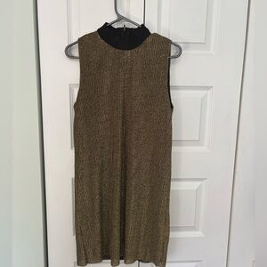 NWT - Zara golden shiny pleated dress